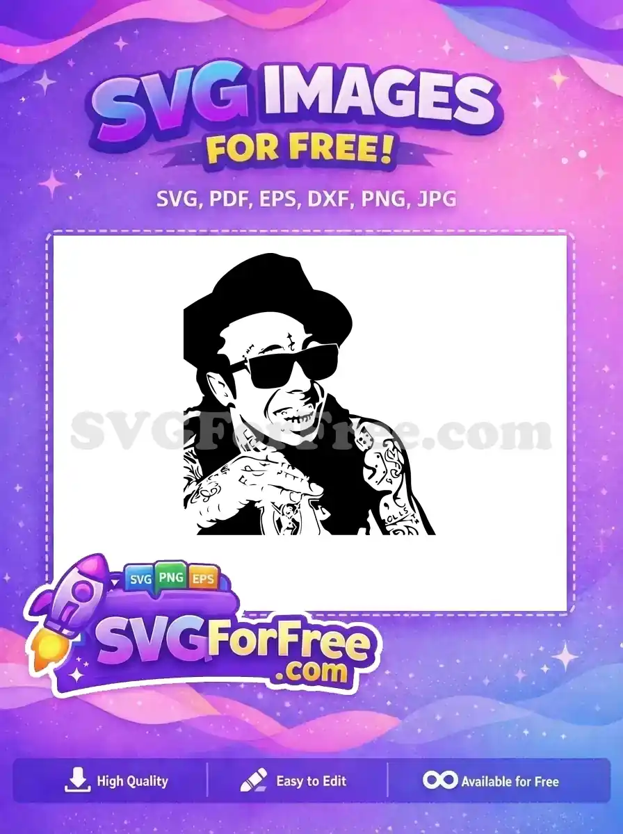 Free Smiling Rapper Free Sunglasses Tattoos Gangsta Free SVG