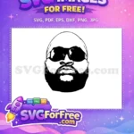 Free Bald Head Free Sunglasses Rapper Free SVG - Instant Download