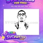 Free Eyeglasses Detail Free Rapper Portrait Face Free SVG - Instant Download