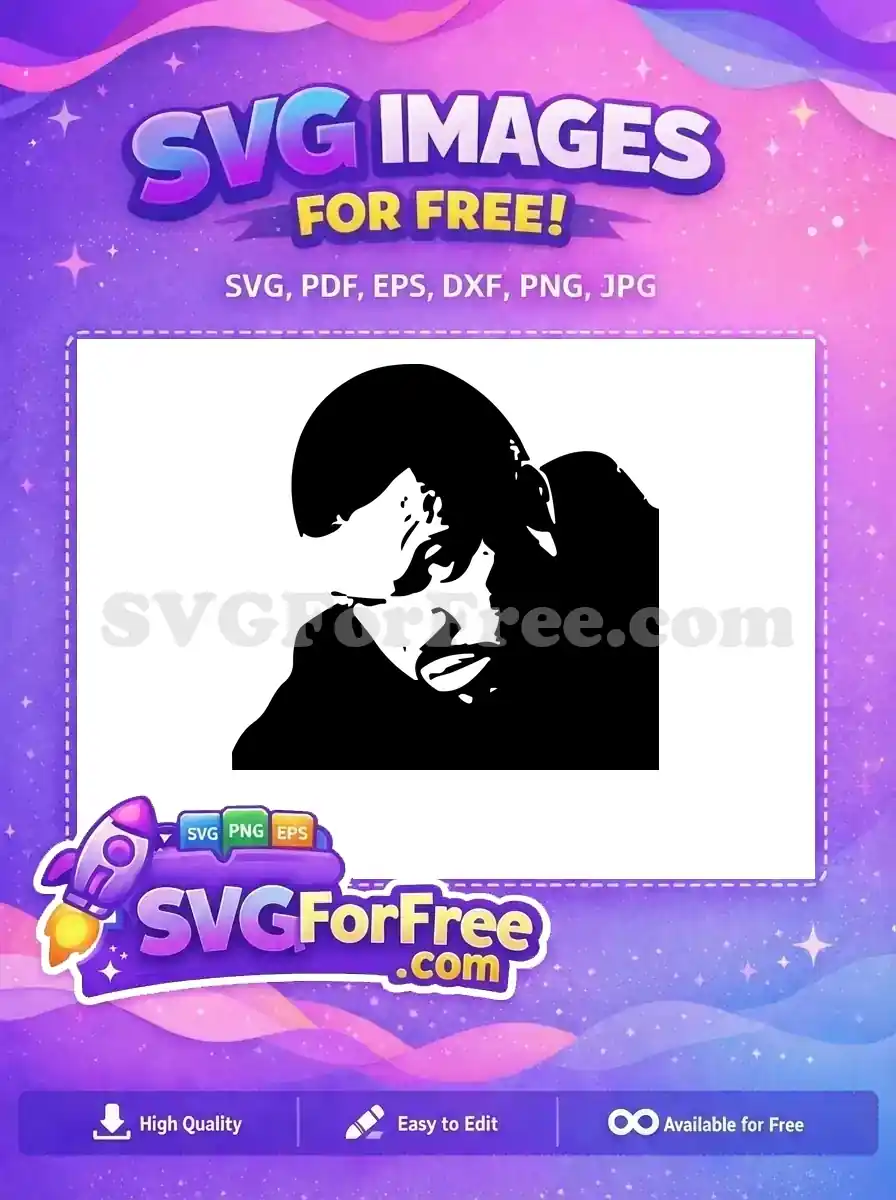 Free Shaded Silhouette Free Serious Rapper Category 1 Free SVG