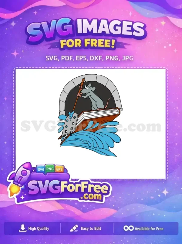 Free Paddling Rat Free Book Water Ratatouille Free SVG
