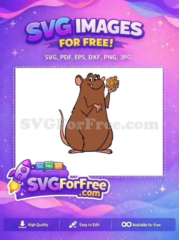 Free Smiling Remy Free Cheese Holding Ratatouille Free SVG