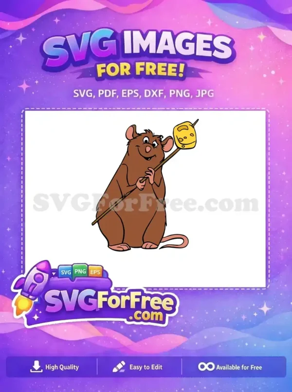 Free Smiling Brown Rat Free Grilled Cheese Ratatouille Free SVG