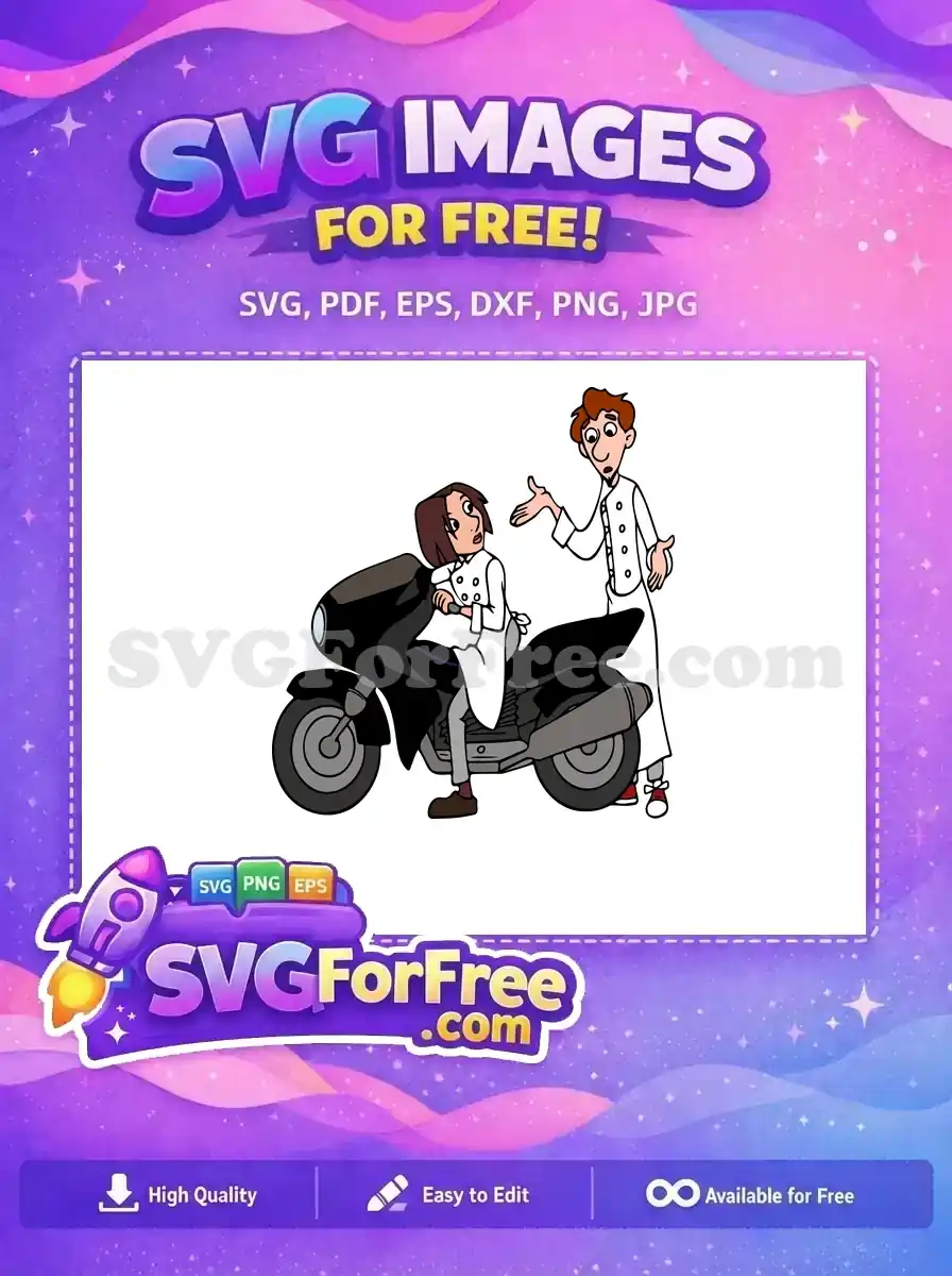 Free Female Chef Free Motorcycle Ride Ratatouille Free SVG
