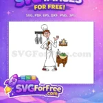Free Chef Holding Spoon Free Ratatouille Movie Free SVG - Instant Download