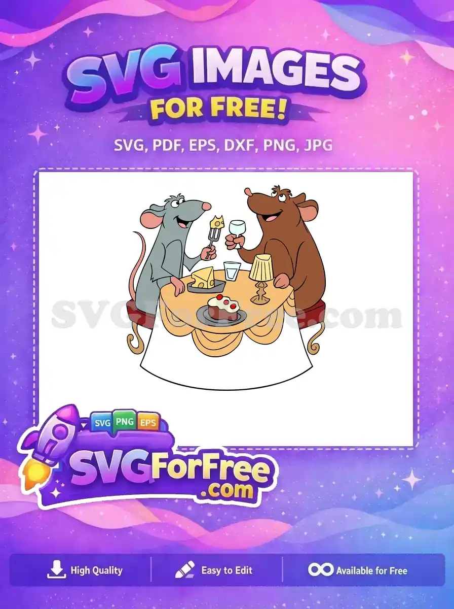 Free Cartoon Rats Fine Dining Free Ratatouille Movie Free SVG