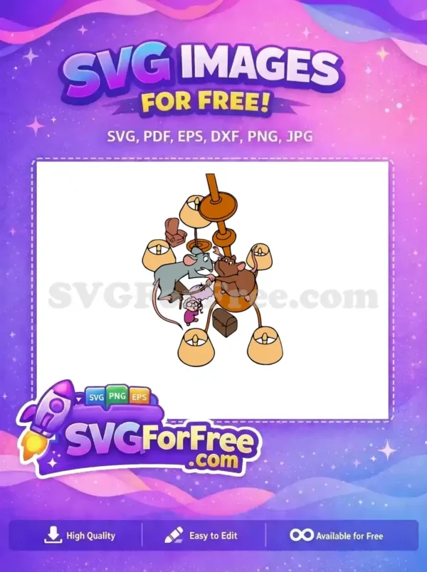 Free Remy and Emile Free Pink Dress Ratatouille Free SVG