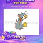 Free Gray Rat Carrot Free Cheese Chunk Ratatouille Free SVG - Instant Download