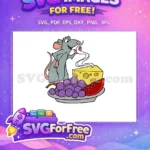 Free Smiling Rat Free Cheese Grapes Ratatouille Free SVG - Instant Download