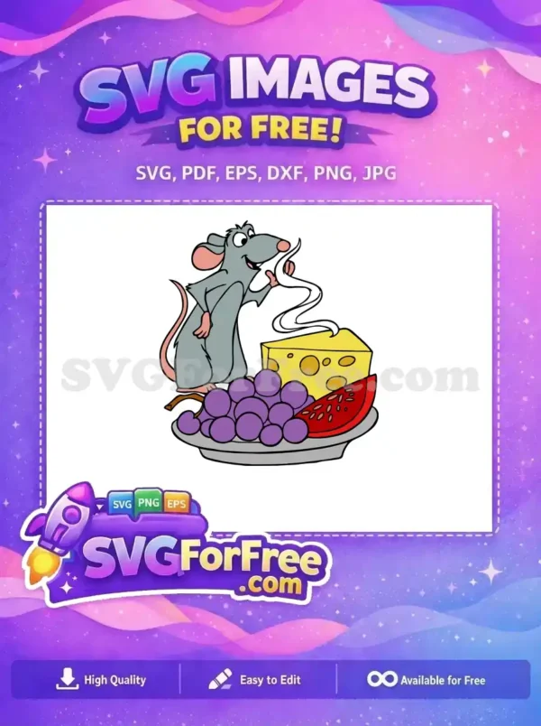 Free Smiling Rat Free Cheese Grapes Ratatouille Free SVG