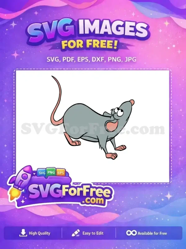 Free Gray Rat Upward Gaze Free Pink Details Ratatouille Free SVG