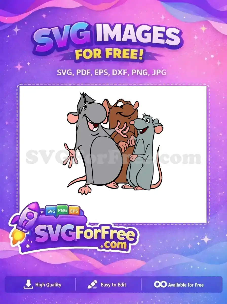 Free Smiling Rats Free Cartoon Style Ratatouille Free SVG