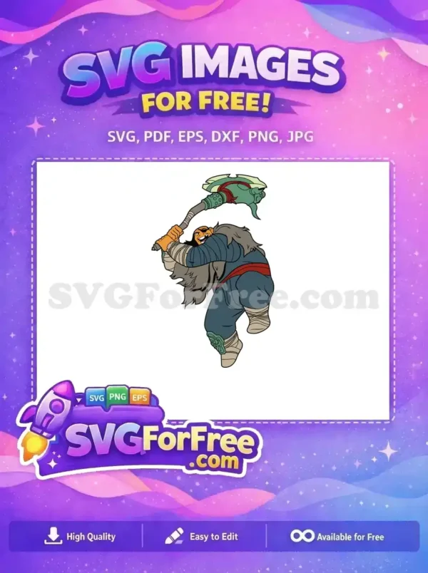 Free Winking Warrior Free Green Axe Raya and the Last Dragon Free SVG