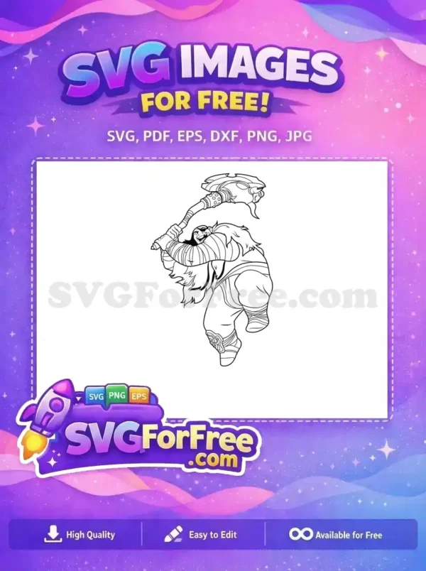 Free Smiling Tong Raya Giant Free Holding Axe Raya and the Last Dragon Free SVG