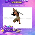 Free Sword Raised Free Angry Expression Raya Free SVG - Instant Download