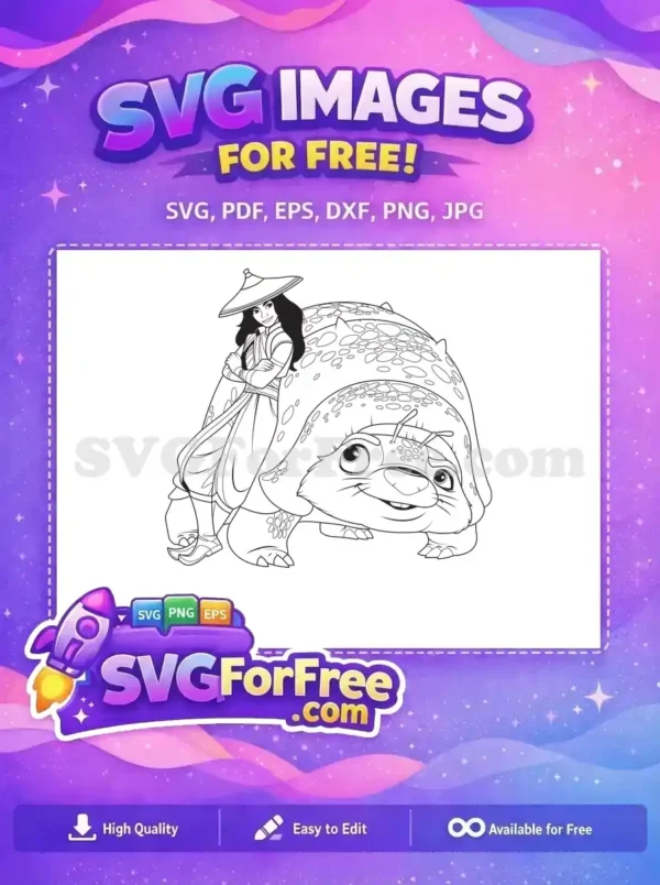 Free Raya Hat Free Tuk Tuk Cute Raya and the Last Dragon Free SVG