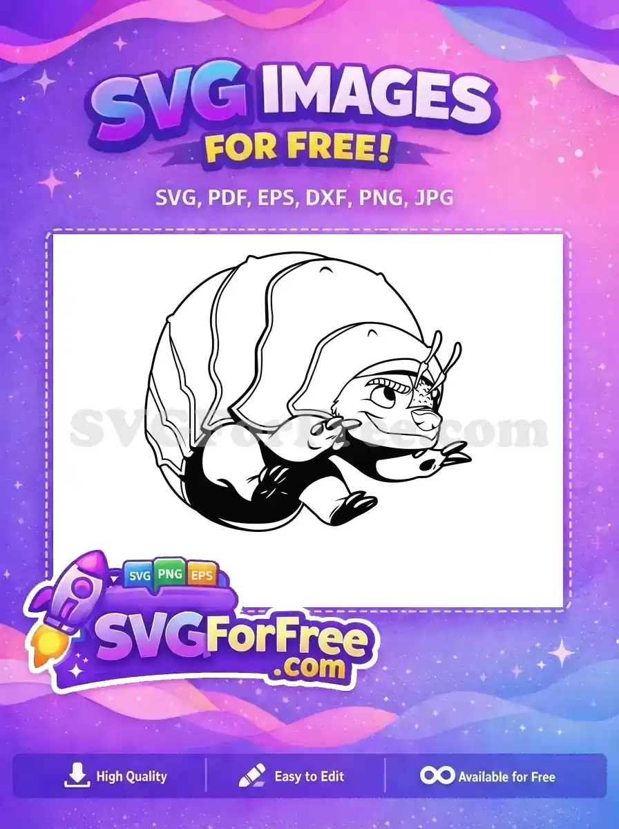 Free Armadillo with Eyebrows Free Cute Pangolin Raya Free SVG