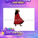 Free Red Cloak Free Straw Hat Raya Free SVG - Instant Download