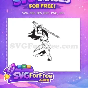 Free Angry Warrior Free Sword Wielding Raya and the Last Dragon Free SVG