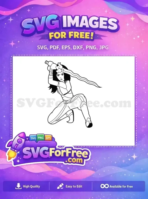 Free Warrior Stance Free Sword Wielding Raya Free SVG