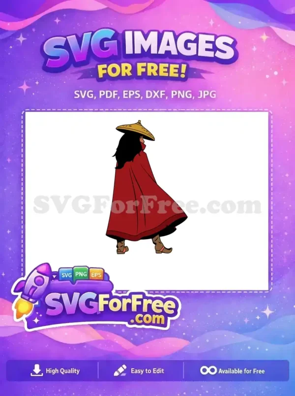 Free Warrior Silhouette Free Red Cape Raya and Last Dragon Free SVG
