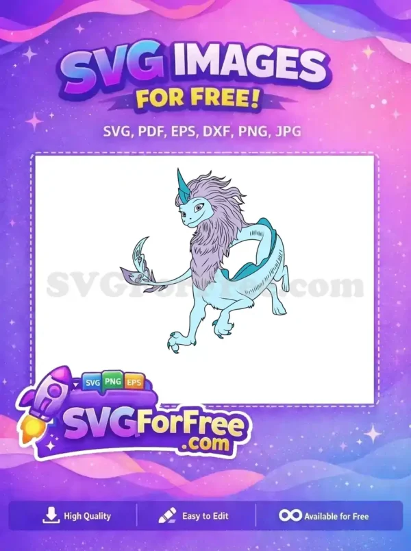 Free Light Blue Sisu Free Flowing Mane Raya Free SVG Free Light Blue Sisu Free Flowing Mane Raya Free SVG