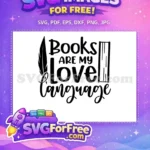Free Books Feather Free Love Language Reading Free SVG - Instant Download