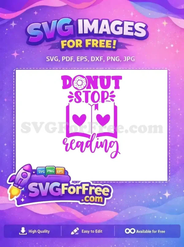 Free Donut Topping Free Heart Book Reading Free SVG 1