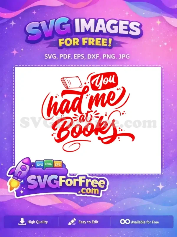Free Red Quote Free 'Had Me At Books' Movie Free SVG