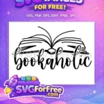 Free Bookaholic Reading Free Open Book Free SVG - Instant Download