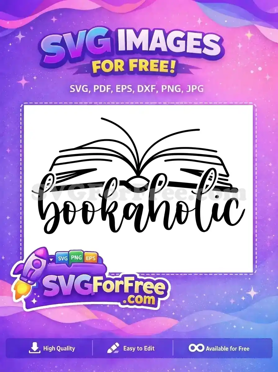 Free Bookaholic Reading Free Open Book Free SVG