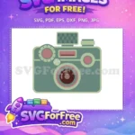 Free Green Camera Free Flash Photography Retro Free SVG - Instant Download