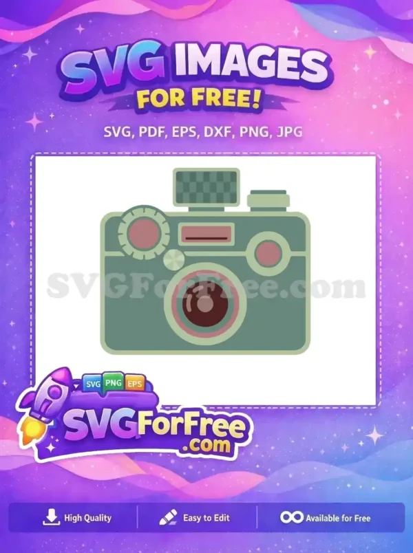 Free Green Camera Free Flash Photography Retro Free SVG