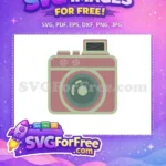 Free Pink Retro Camera Free Simple Design Free SVG - Instant Download