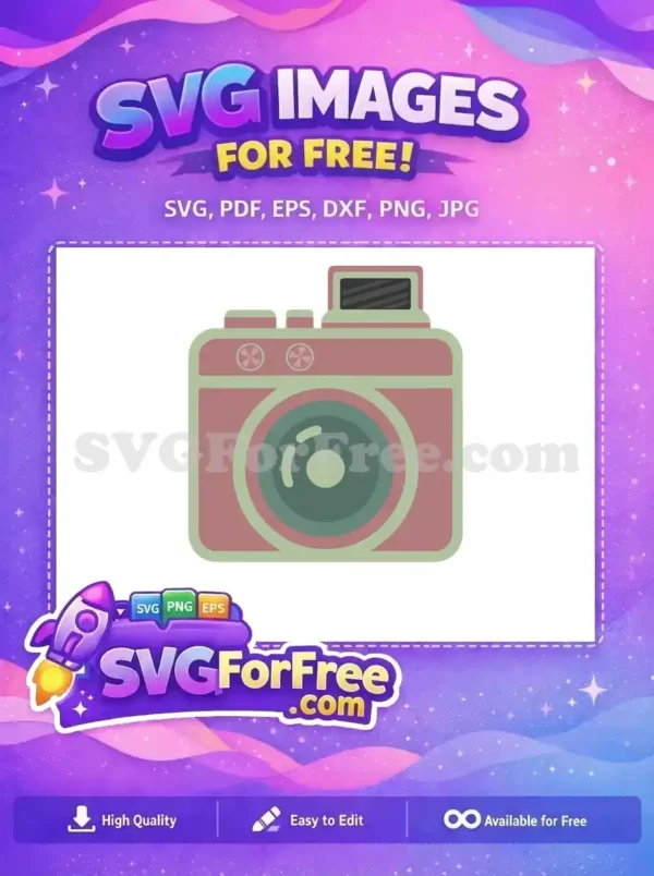 Free Pink Retro Camera Free Simple Design Free SVG