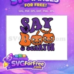 Free Ghost Accent Free Pumpkin Face Say Boo Retro Free SVG - Instant Download