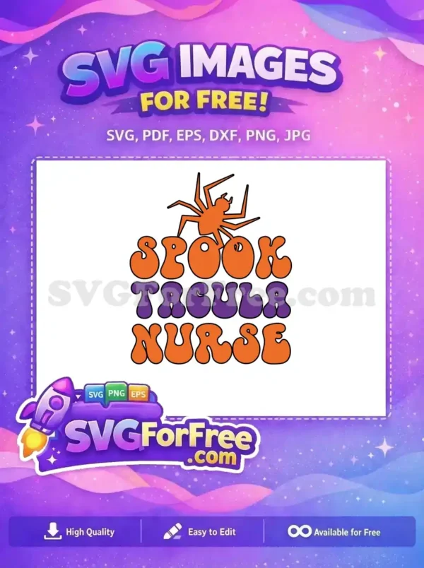 Free Orange Spider Free Spooktacular Nurse Retro Free SVG