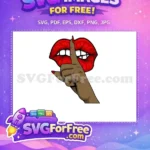 Free Red Lips Shhh Gesture Free Riches Design Free SVG - Instant Download