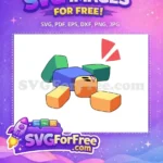 Free Orange Roblox Tongue Out Free Stacked Blocks Roblox Free SVG - Instant Download
