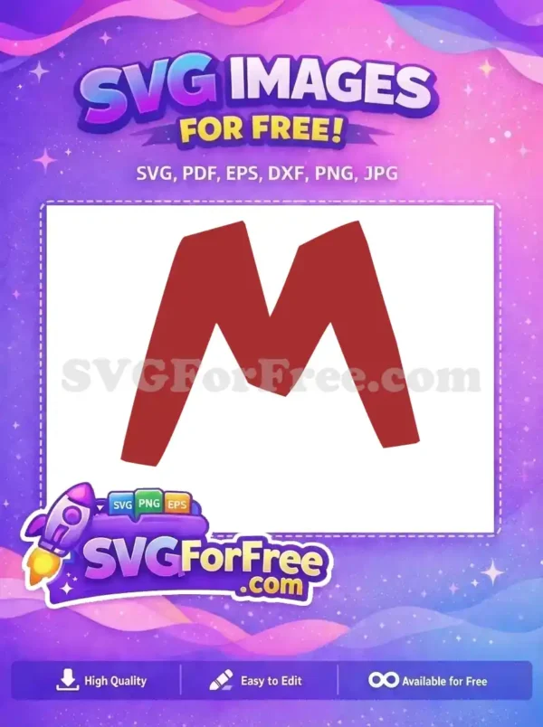 Free Roblox Letter M Free Maroon Block Free SVG