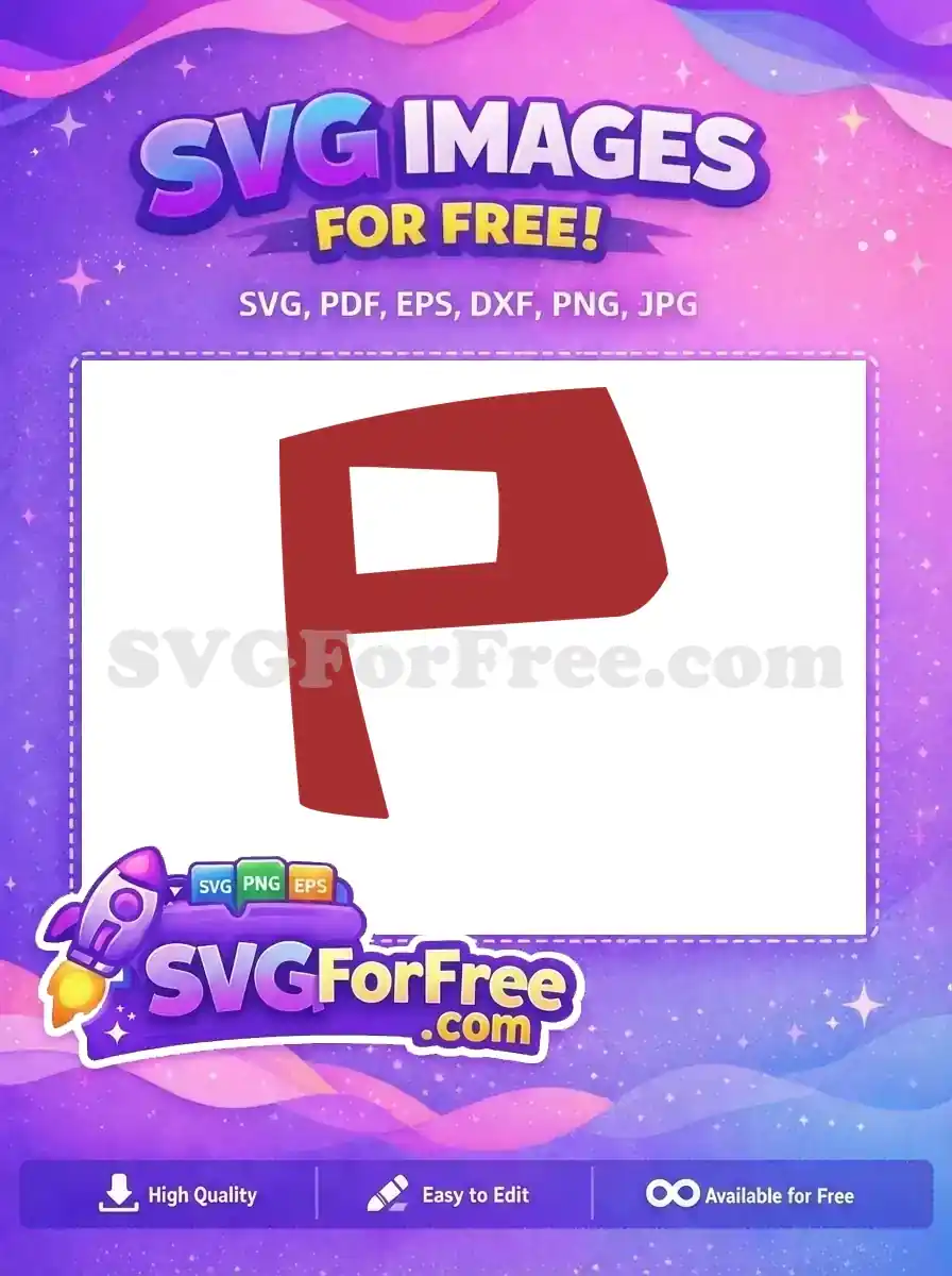 Free Red Letter P Free Roblox Alphabet Free SVG