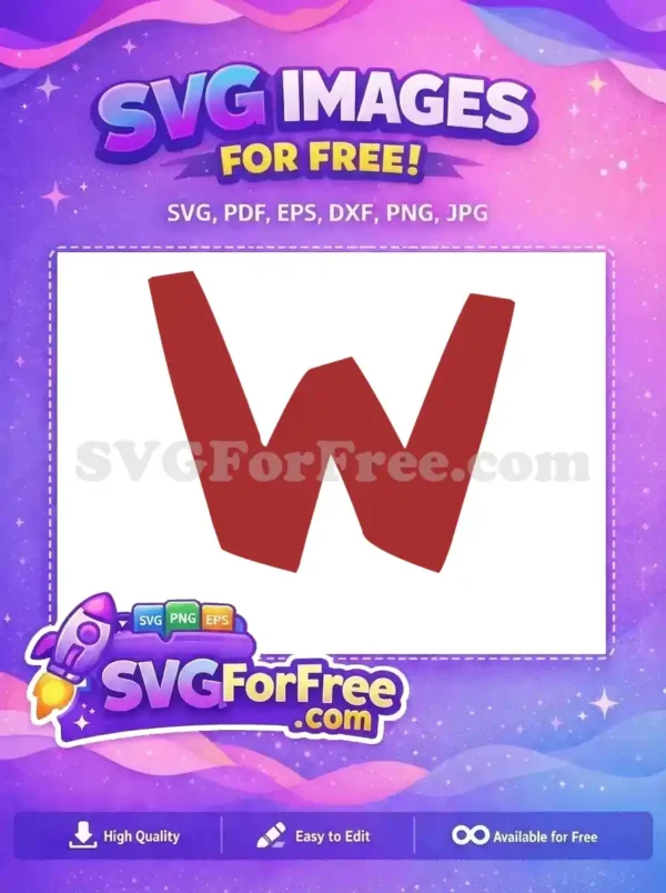 Free Letter W Free Red Initial Roblox Free SVG