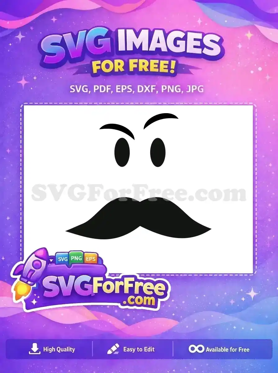 Free Black Eyebrows Free Mustache Roblox Free SVG 1