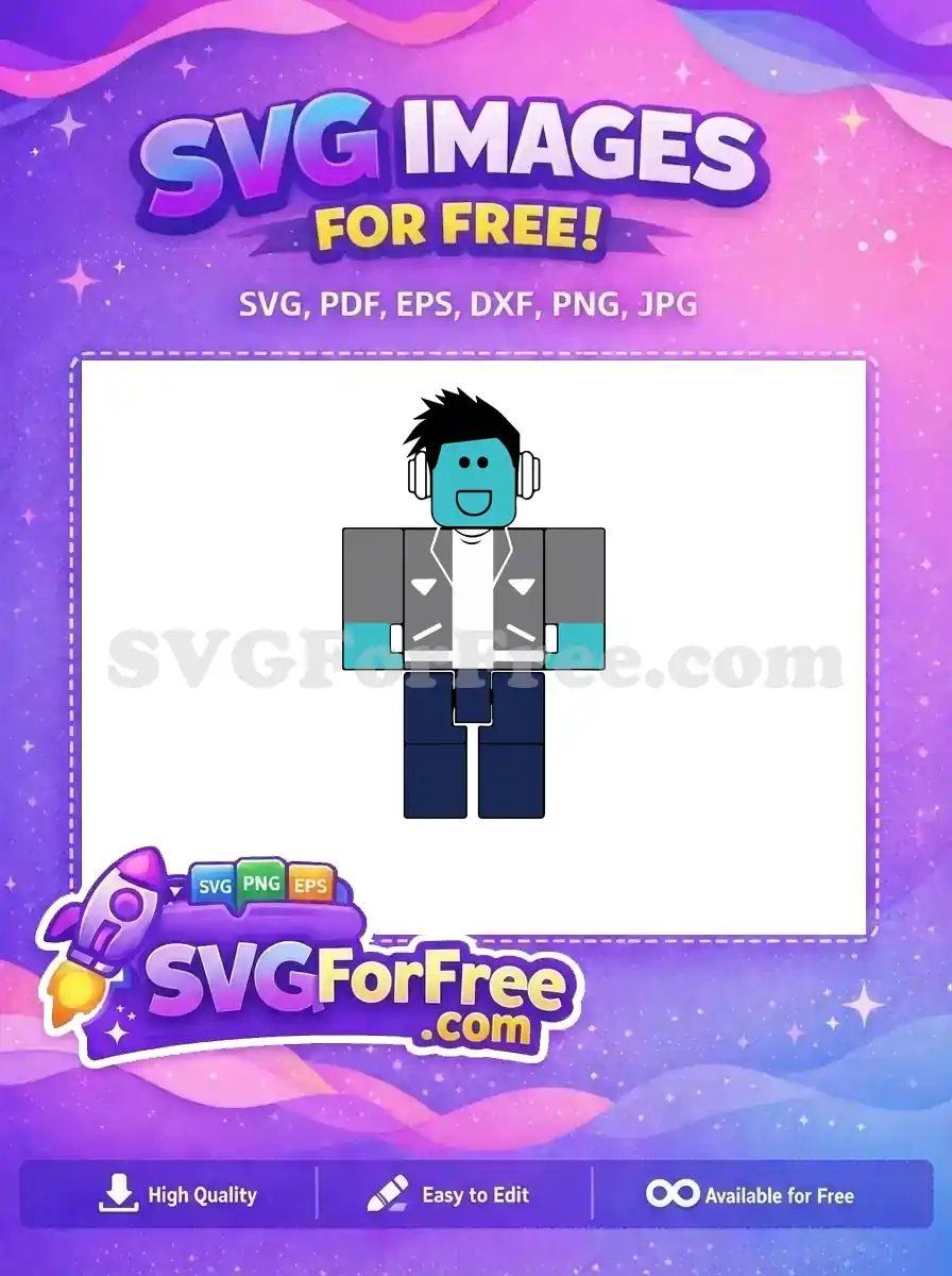 Free Teal Head Free Gray Jacket Roblox Free SVG 1