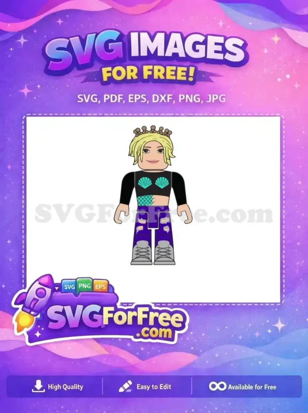 Free Blonde Hair Free Seashells Roblox Character Free SVG