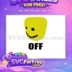 Free Yellow Roblox Face Free OFF Text Roblox Free SVG - Instant Download