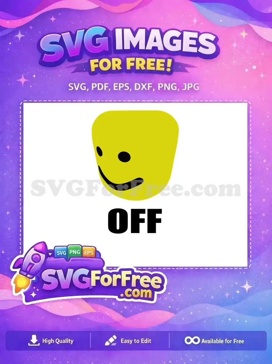 Free Yellow Roblox Face Free OFF Text Roblox Free SVG