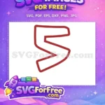 Free Roblox Number 5 Free Red Outline Roblox Free SVG - Instant Download