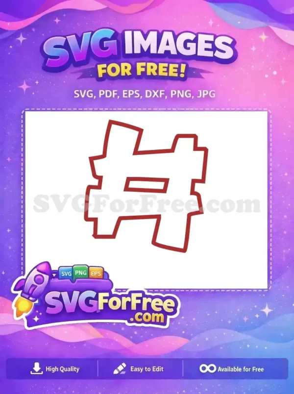 Free Red Hashtag Free Roblox Simple Icon Free SVG
