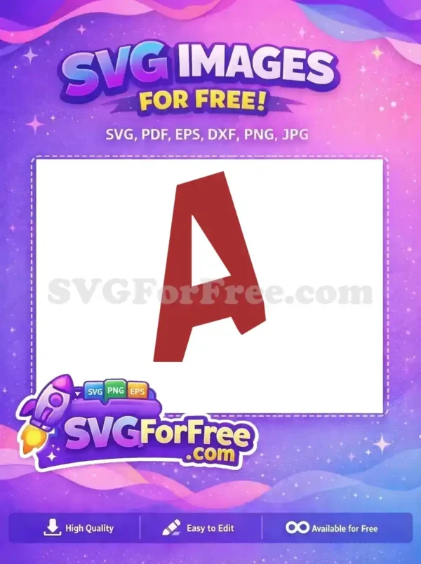 Free Red Letter A Free Simple Font Roblox Free SVG